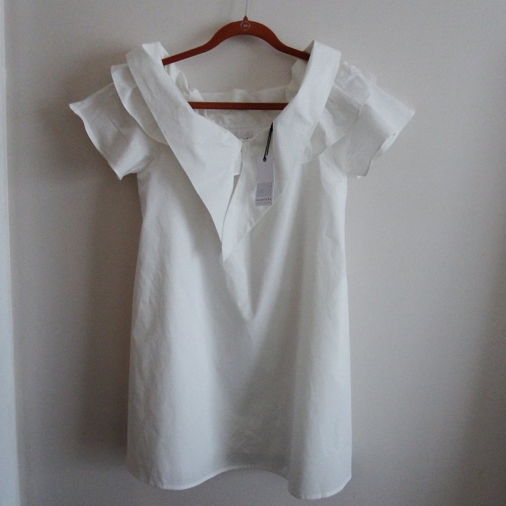 NWT Love Riche Off-Shoulder White Cotton Tunic/Dress M